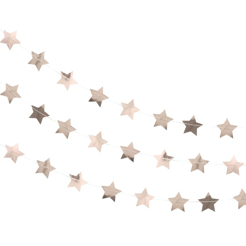 Rose gold metallic magic star garland 5m