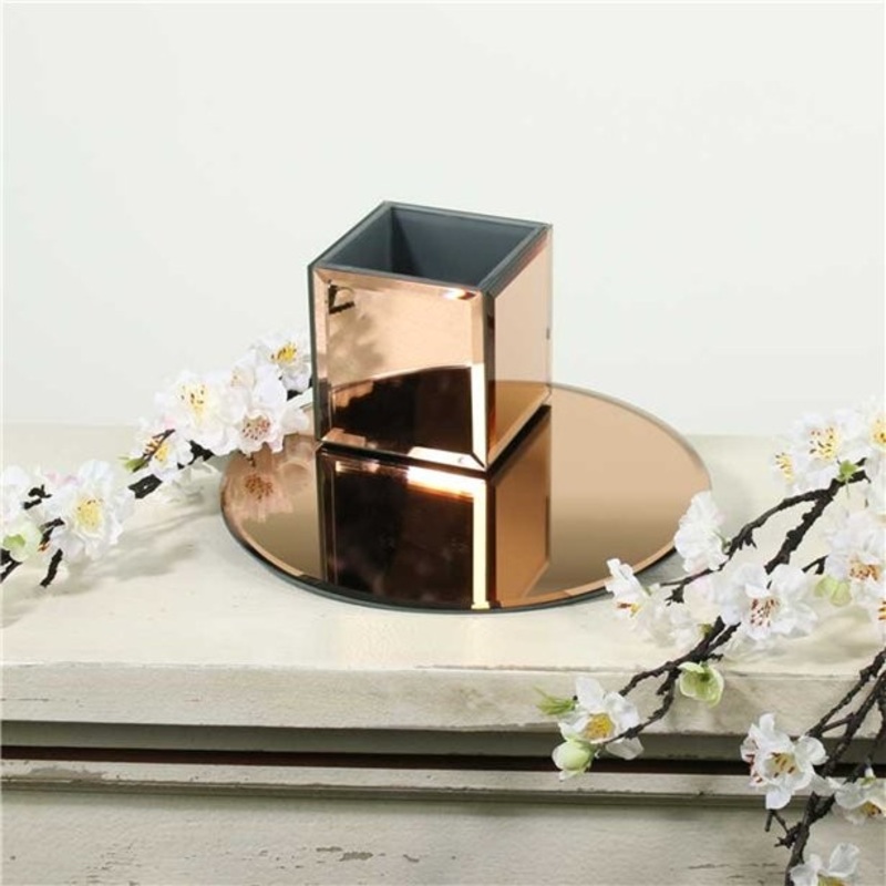 Rose gold mirror plate 25cm