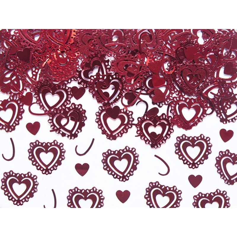 Scattered decoration hearts red 15g