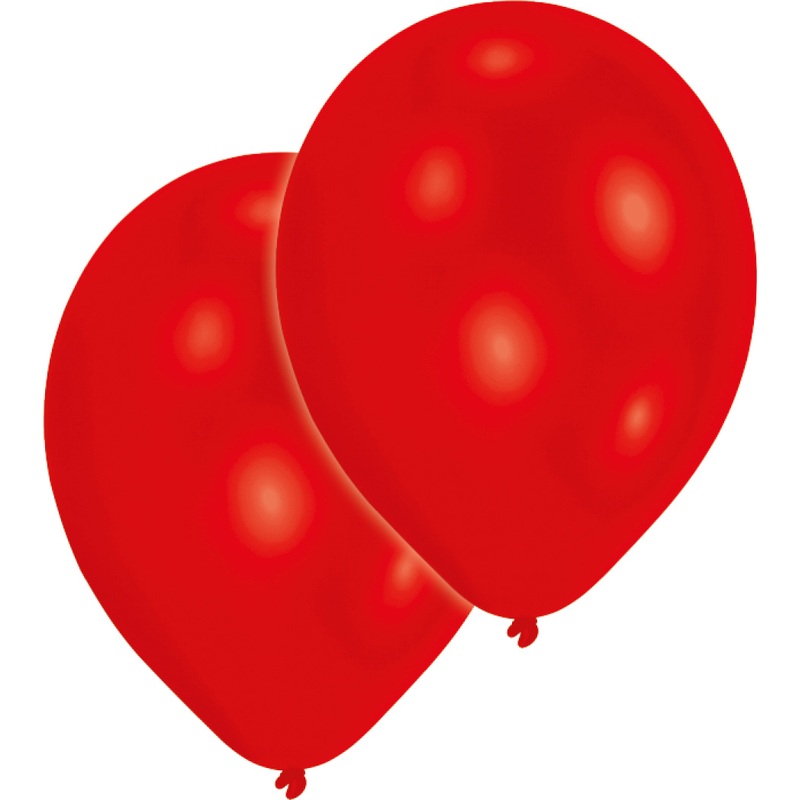 Set of 10 red balloons 25 cm