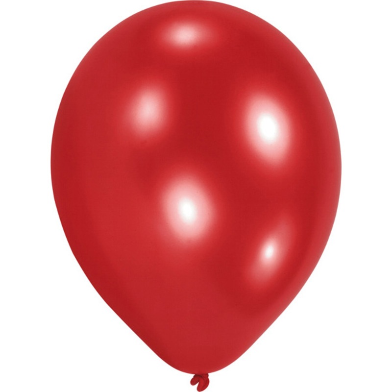 Set of 100 red balloons 23 cm