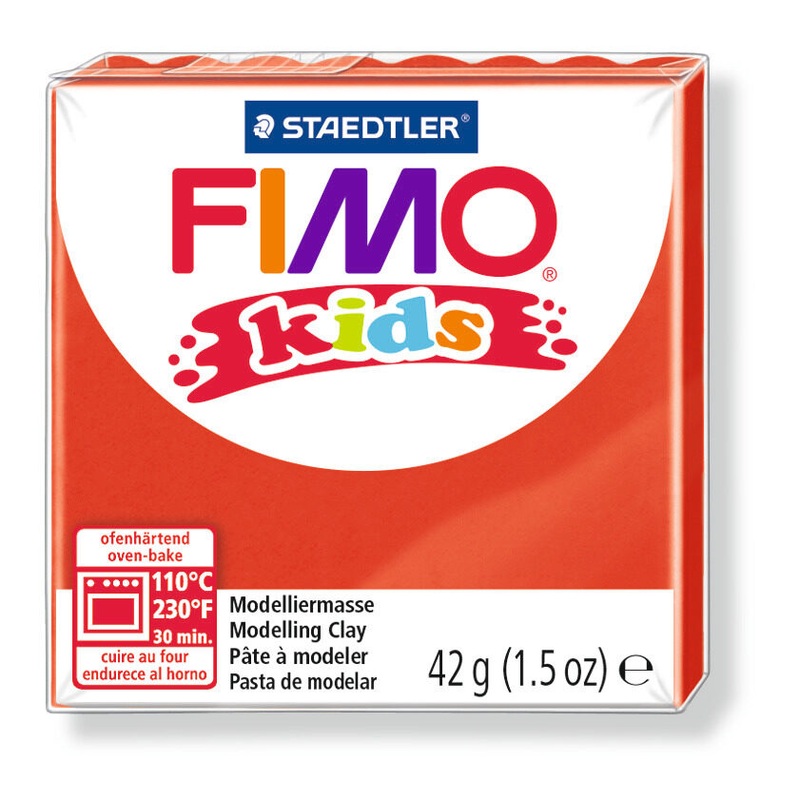 STAEDTLER FIMO Modelliermasse kids Normalblock rot 42g