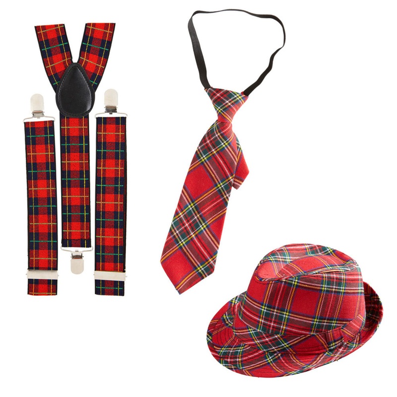 WIDMANN Tartan Set rot 3 Teile