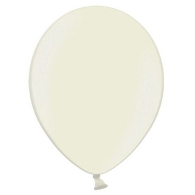 100 Celebration metallic balloons cream 23cm