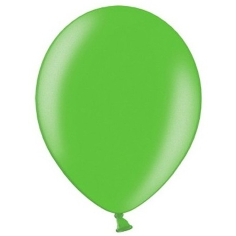 100 Celebration metallic balloons green 25cm