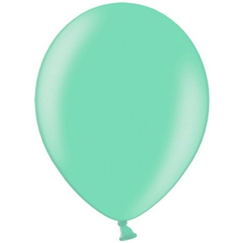 100 Celebration metallic balloons mint 29cm