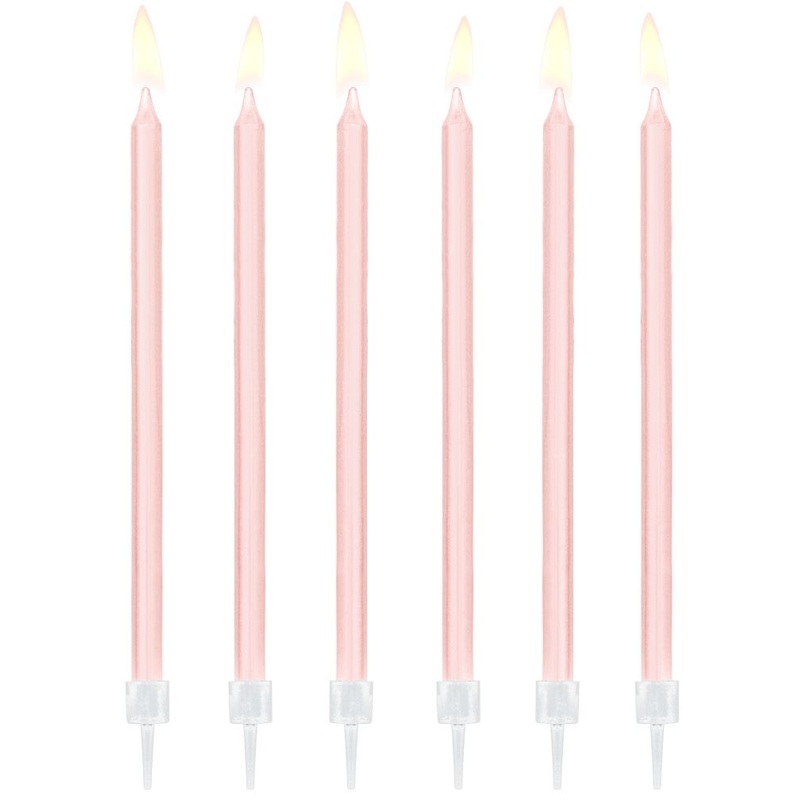 12 cake candles Rosy Powder 14cm