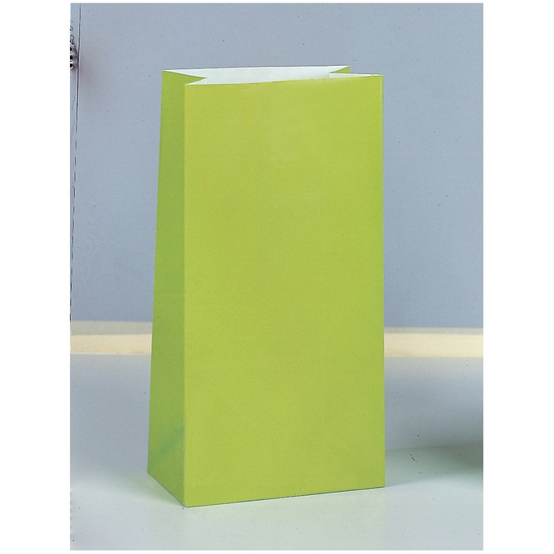 12 paper gift bags Valentina Kiwi Green