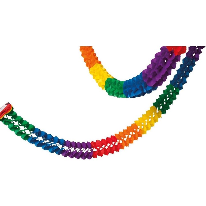 16 paper garlands rainbow colors 1m