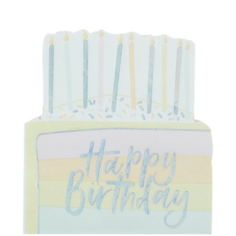 16 pastel colored cake napkins 29cm x 31cm