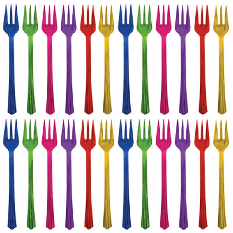 20 colorful cake forks Magical Rainbow 10.4cm