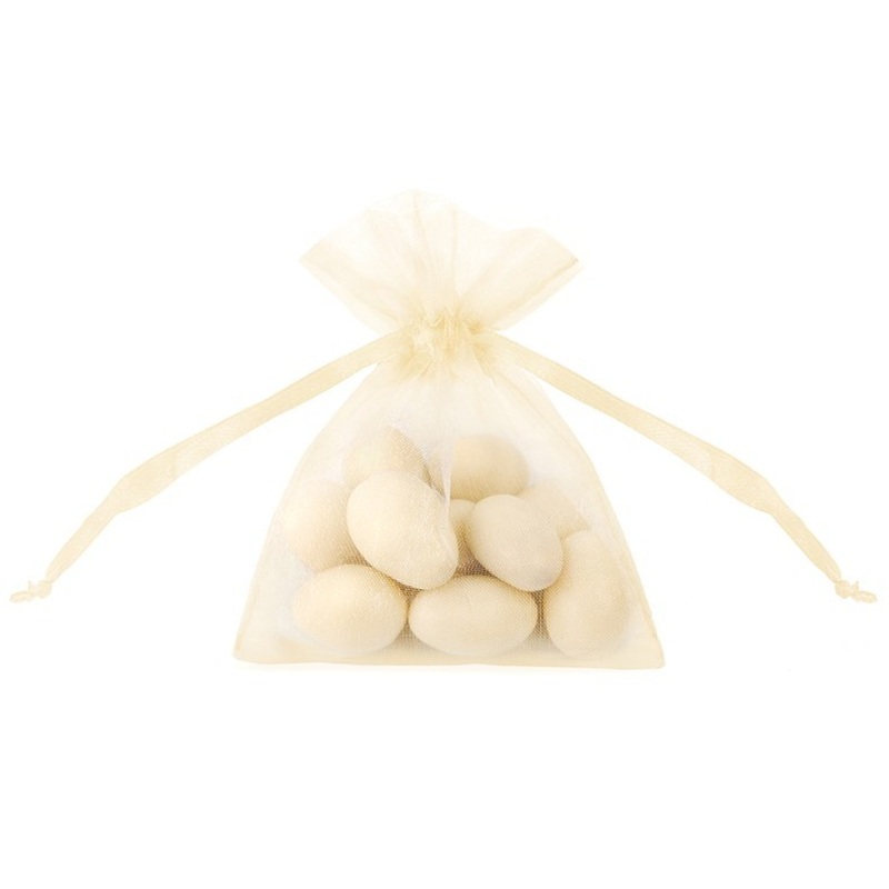 20 organza bags Claire cream 10cm