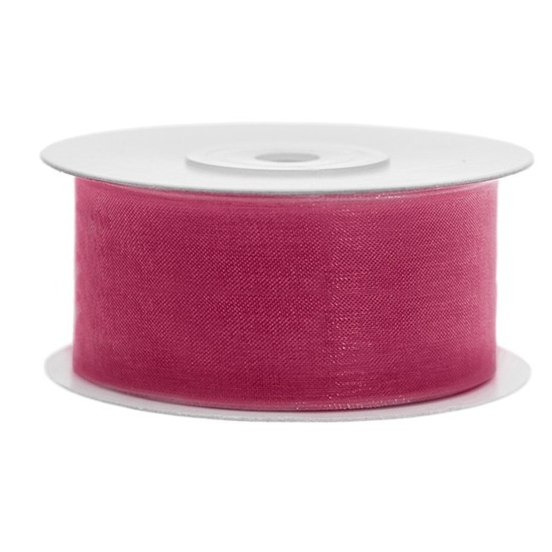 25m chiffon ribbon fuchsia