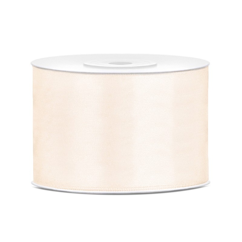 25m satin gift ribbon light cream 50mm