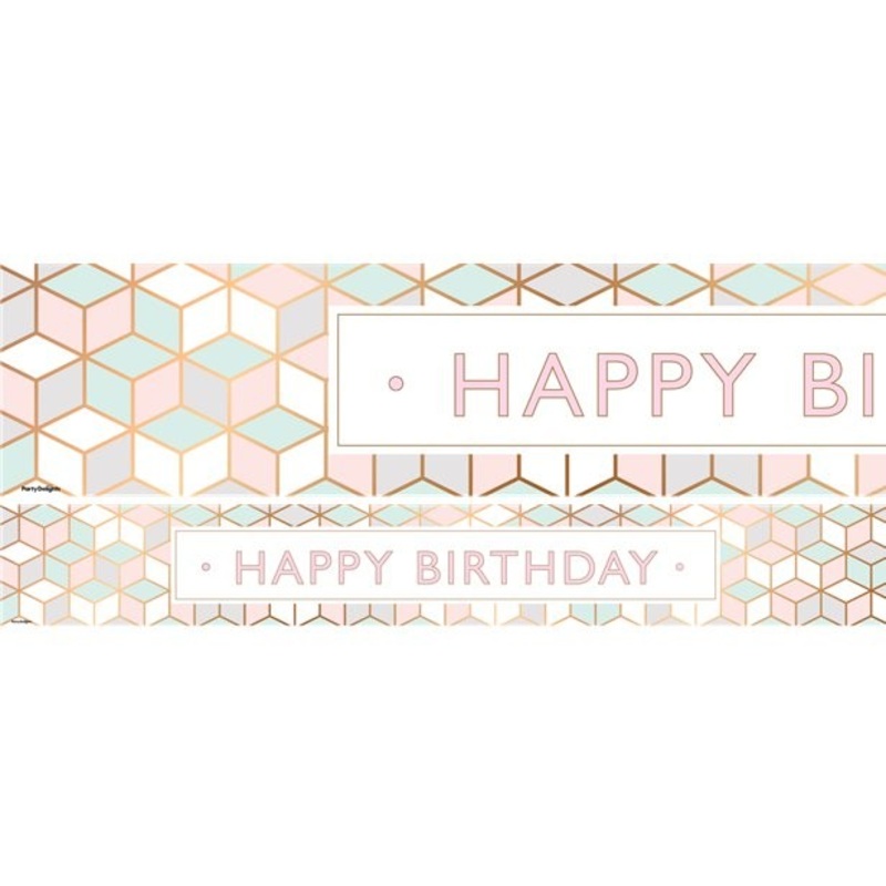 3 Happy Birthday banners modern pastel 1m
