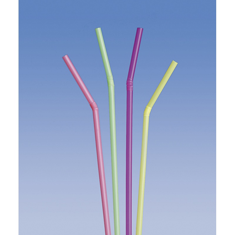 40 Flexi straws neon colored 24cm
