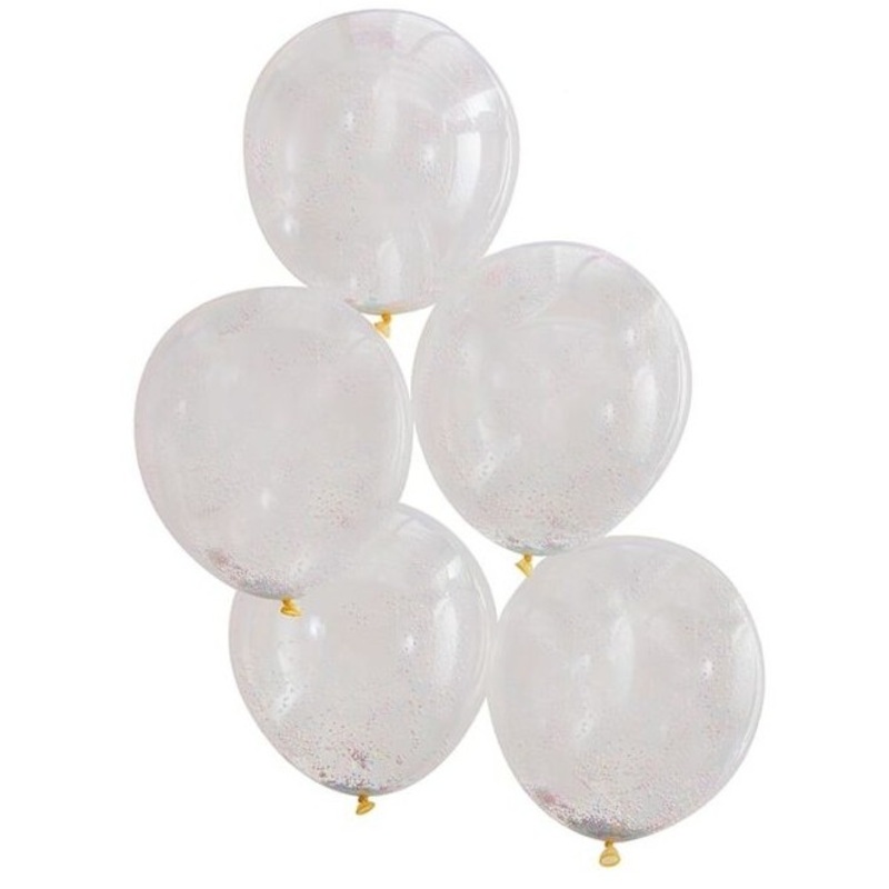 5 colored foam beads latex balloons 30cm