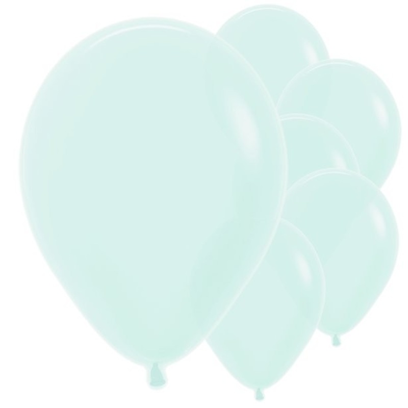50 matt latex balloons pastel green 30cm