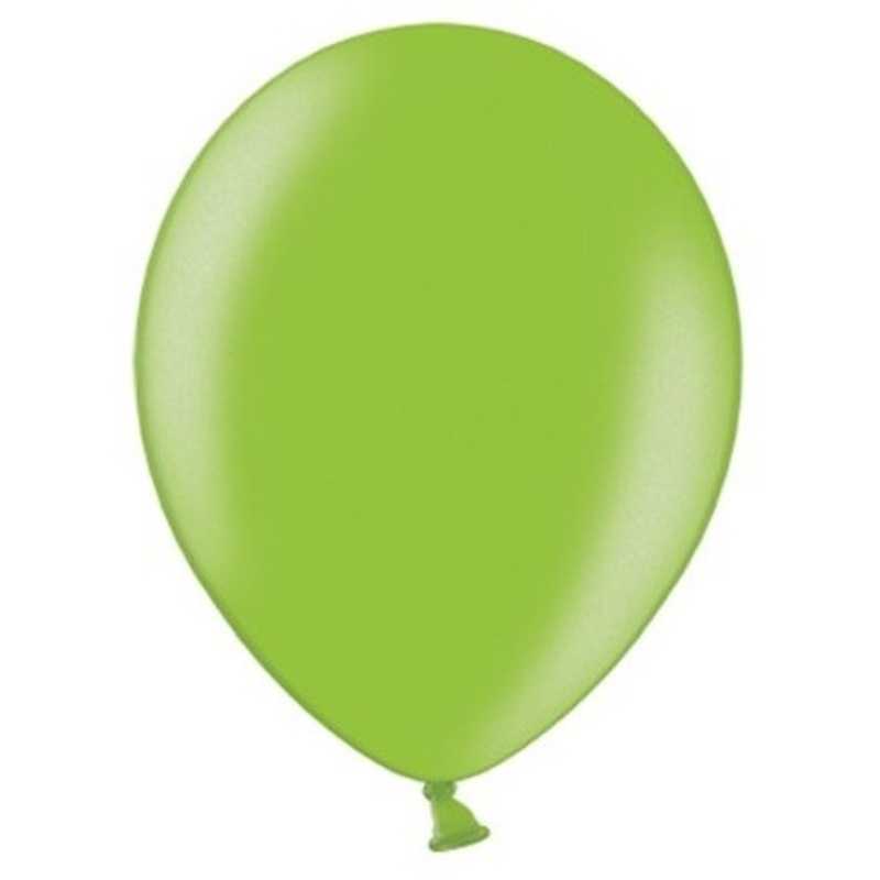 50 Party Star metallic balloons apple green 23cm