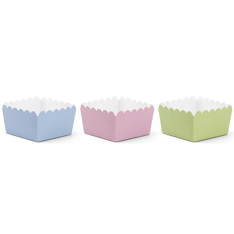 6 spring party snack boxes 10.5 x 9.5cm