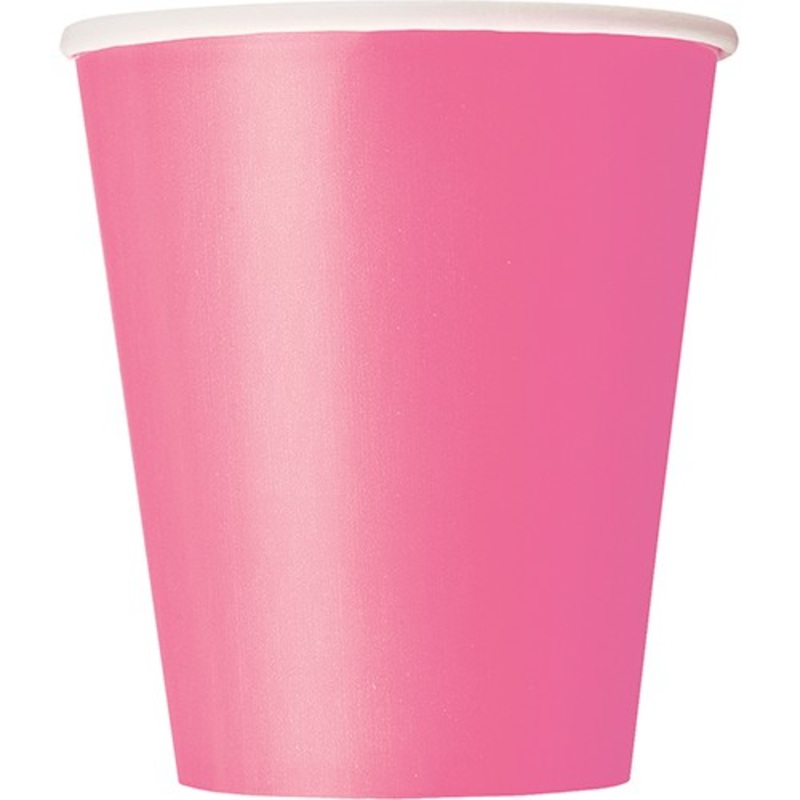 8 party paper cups Valentina pink 266ml