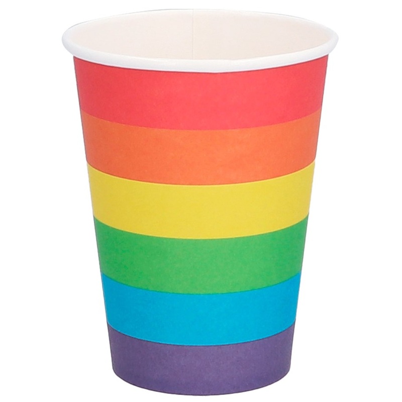 8 rainbow party cups 250ml