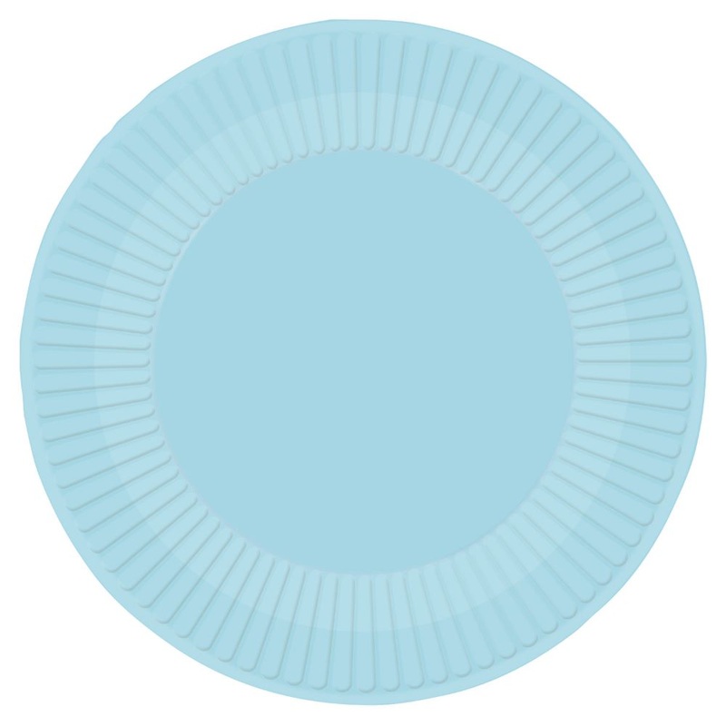 8 sky blue Eco paper plates 23cm