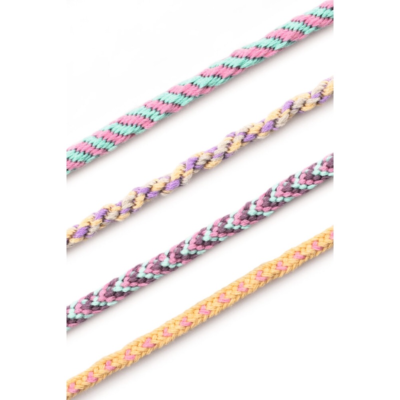 Armband Knpfset Kumihimo Bracelets Pastell rainbow 16 Teile