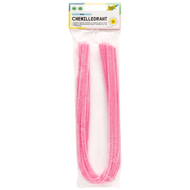 Chenilledraht rosa 8mmx50cm 10 Stck