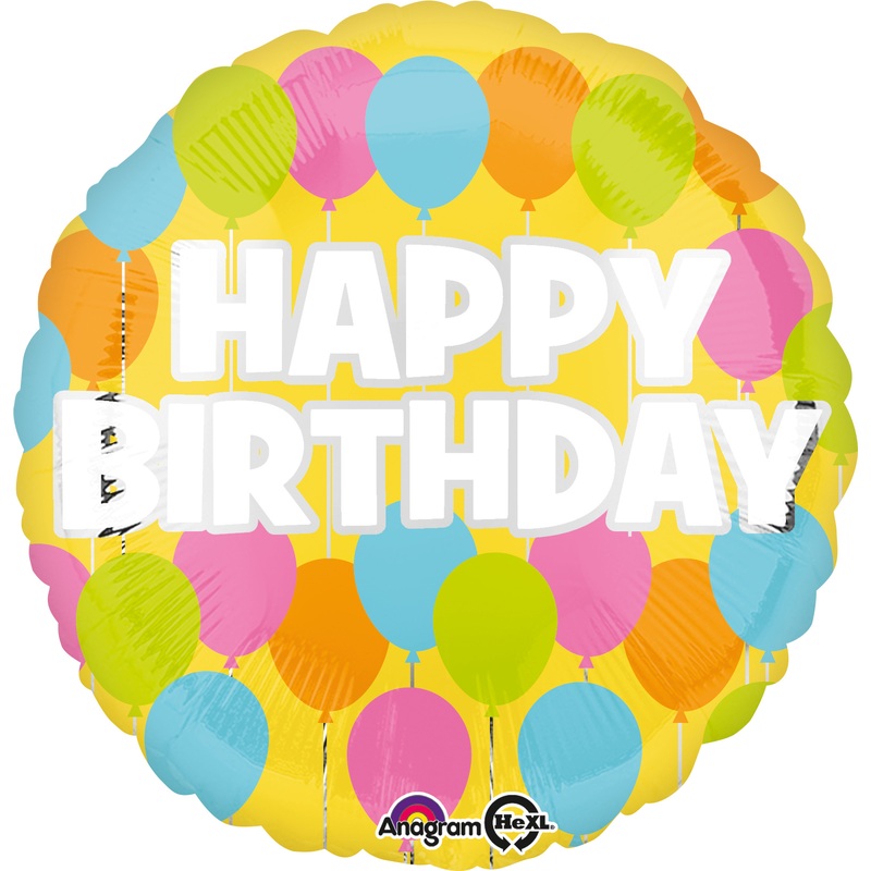 Foil balloon Happy Birthday Party pastel
