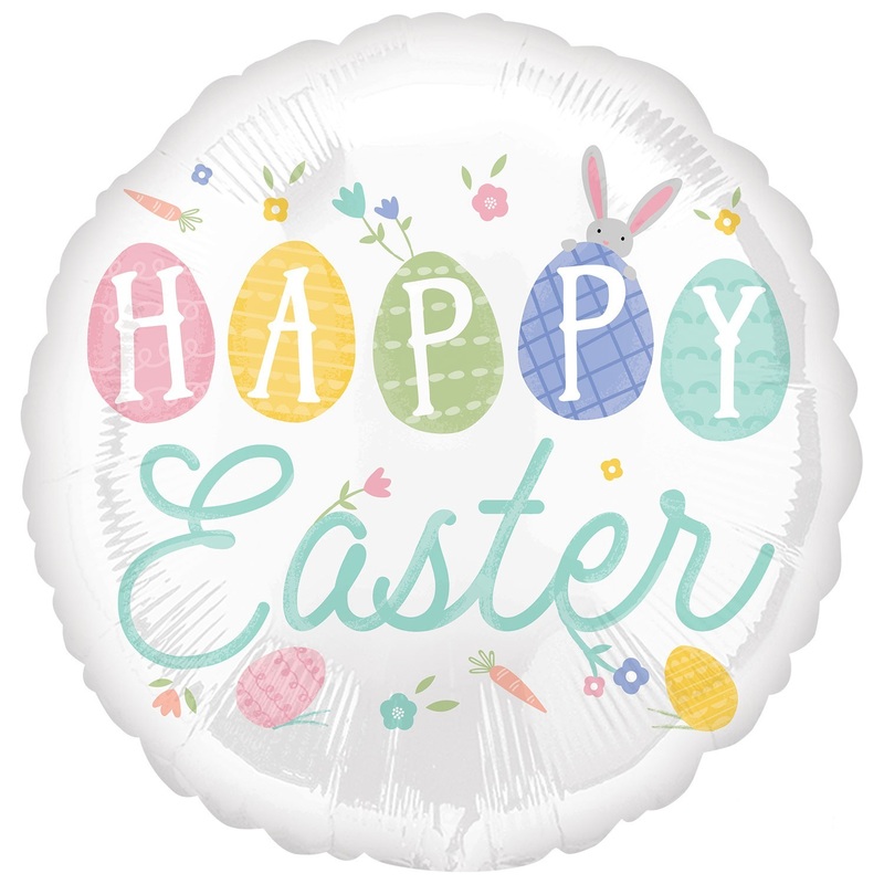 Happy Easter foil balloon pastel 45cm