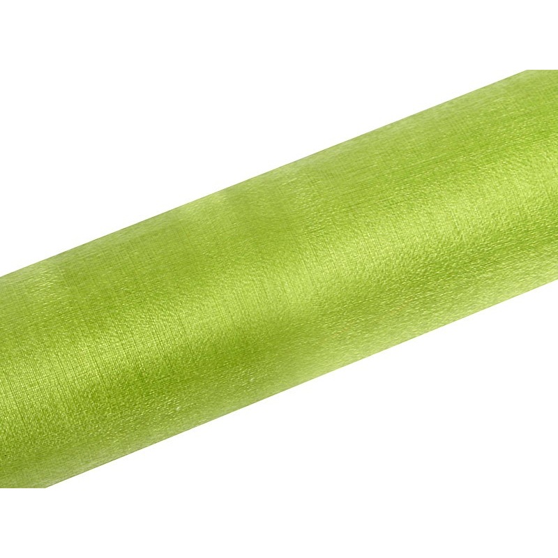 Organza fabric Elisa light green 9m x 36cm