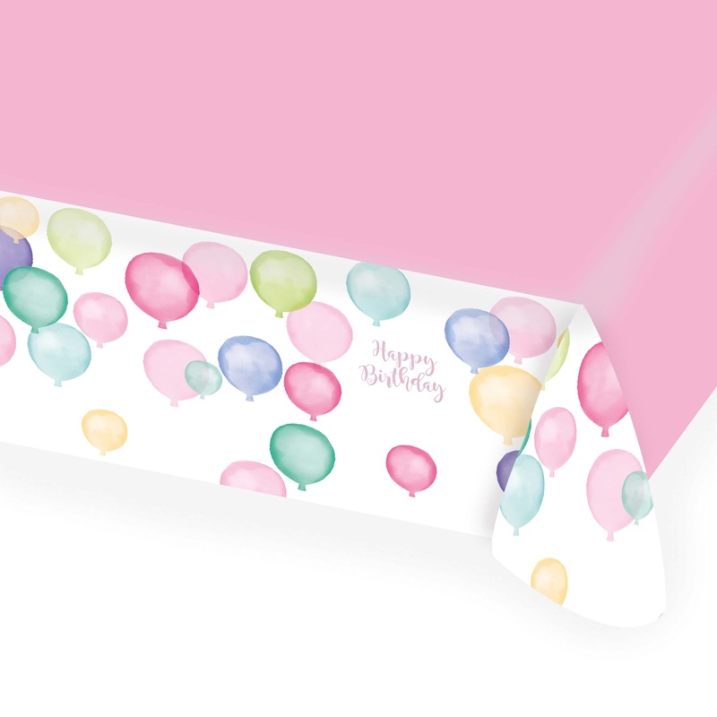 Pastel birthday tablecloth 1.5 x 1.15m