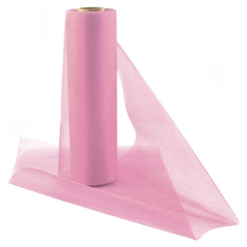 Pink organza fabric Lucia 25m