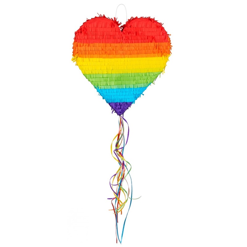 Pull pinata rainbow heart 37cm