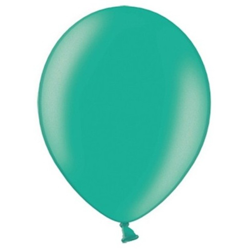 100 Celebration metallic balloons turquoise 29cm