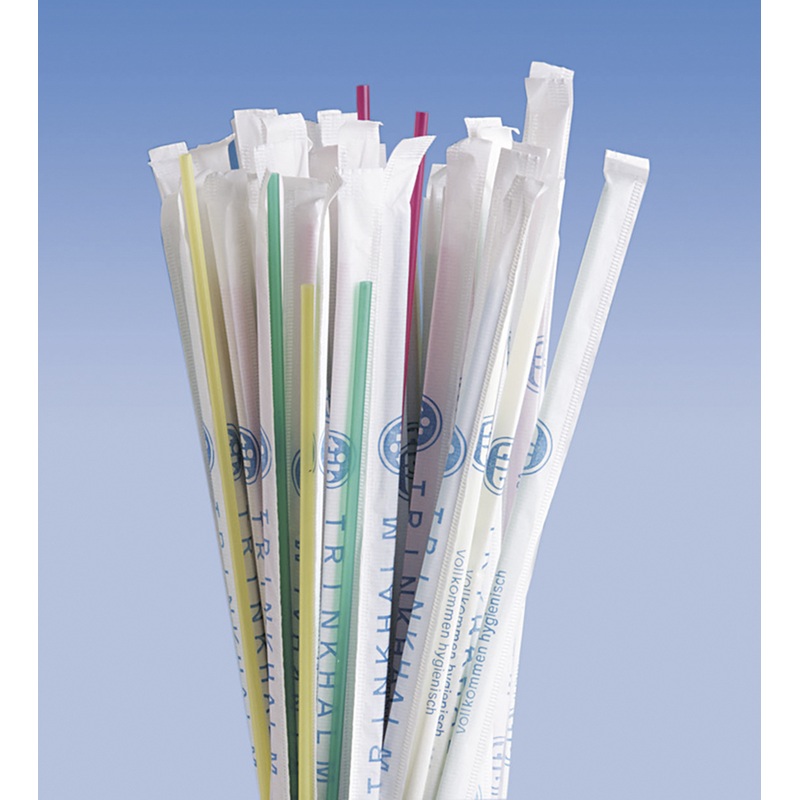 100 Celebration straws individually packed multicolored 22cm