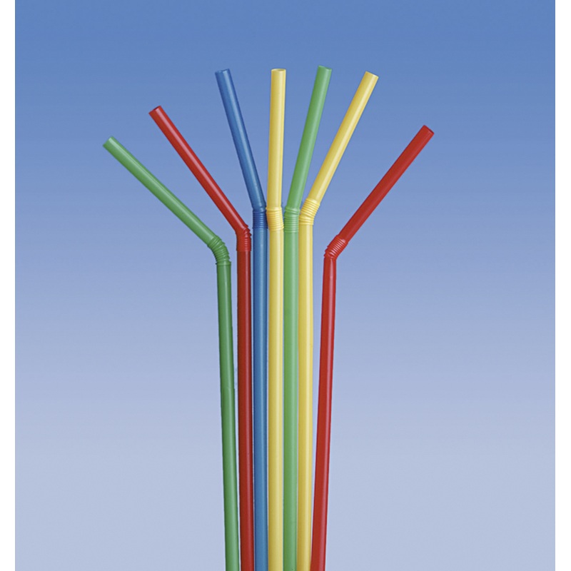 1000 Flexi straws multicolored 24cm