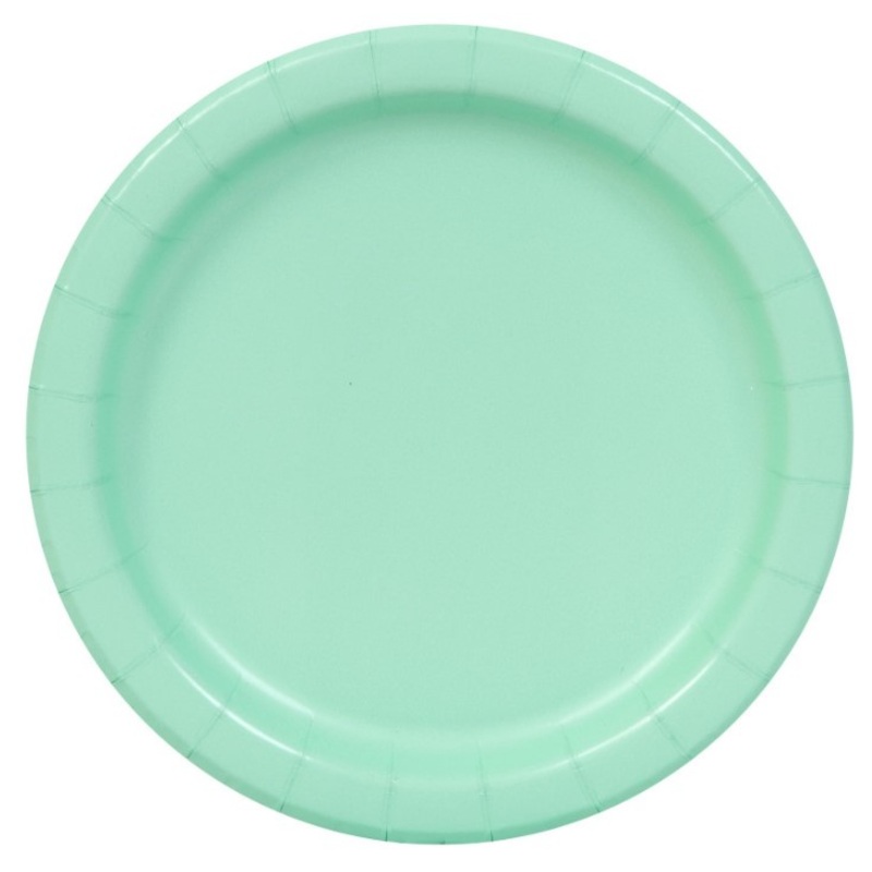 16 mint green paper plates 22cm