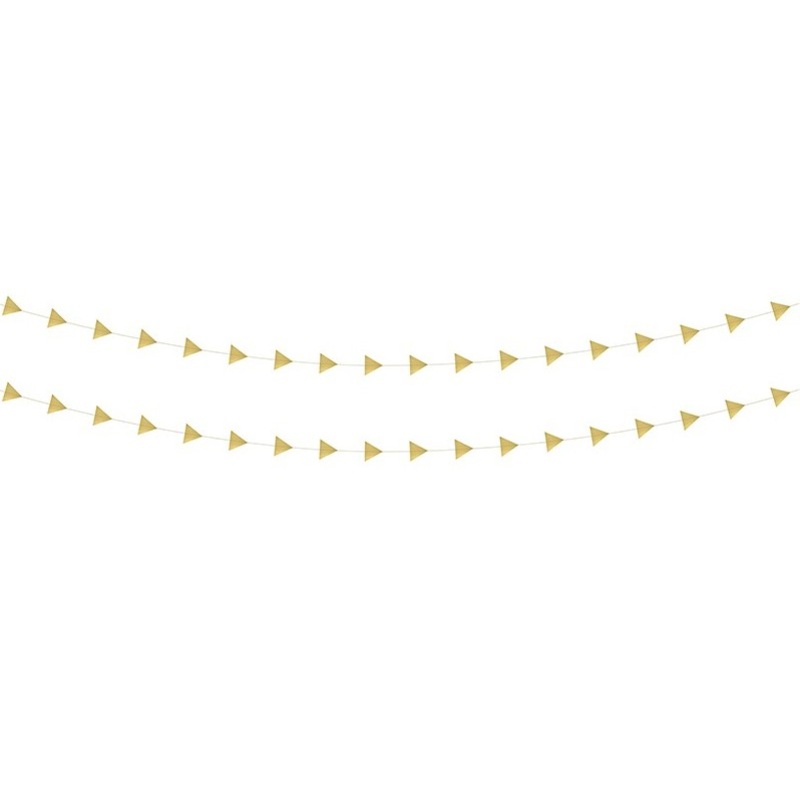 2 garlands with golden triangles 180cm
