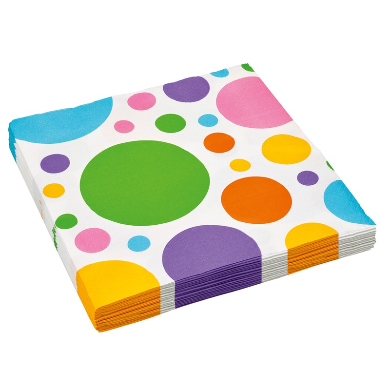 20 Partytime paper serviette colorful dots