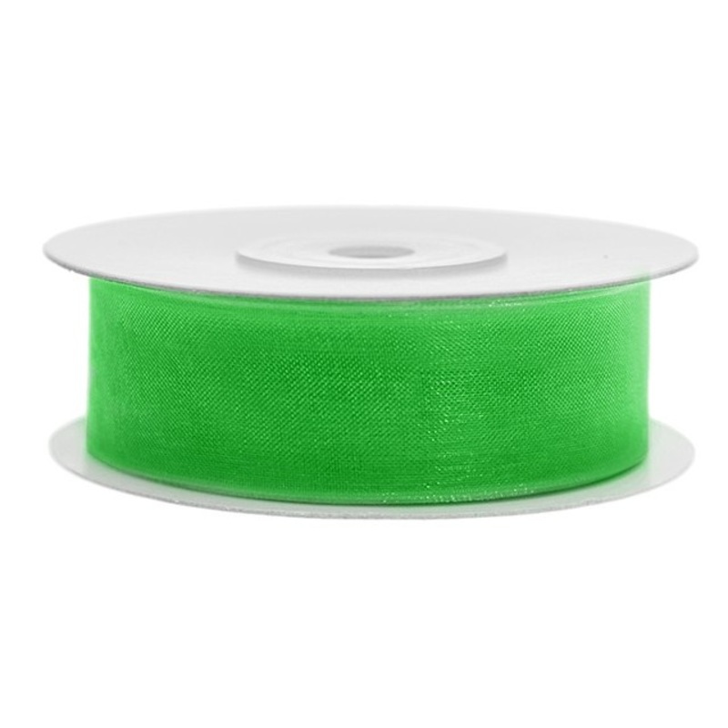 25m chiffon gift ribbon in clover green