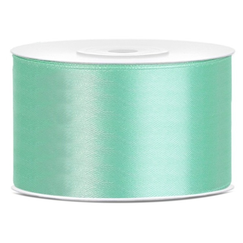 25m satin gift ribbon mint 38mm wide