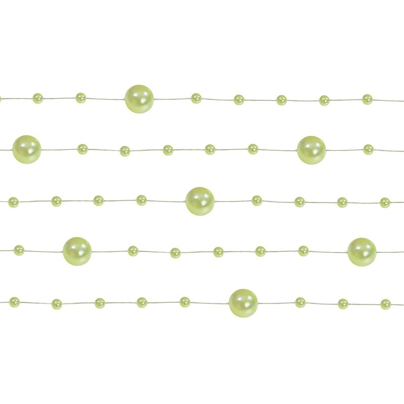 5 pearl garlands Sissi light green 1.3m