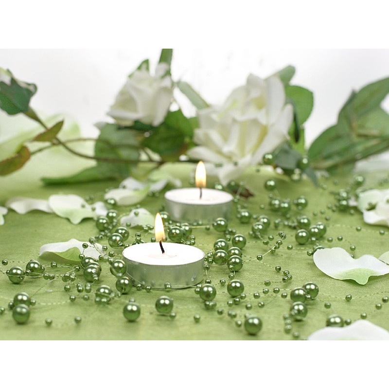 5 pearl garlands Sissi olive green 1.3m