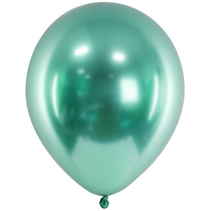 50 metallic balloons party pearl green 27cm