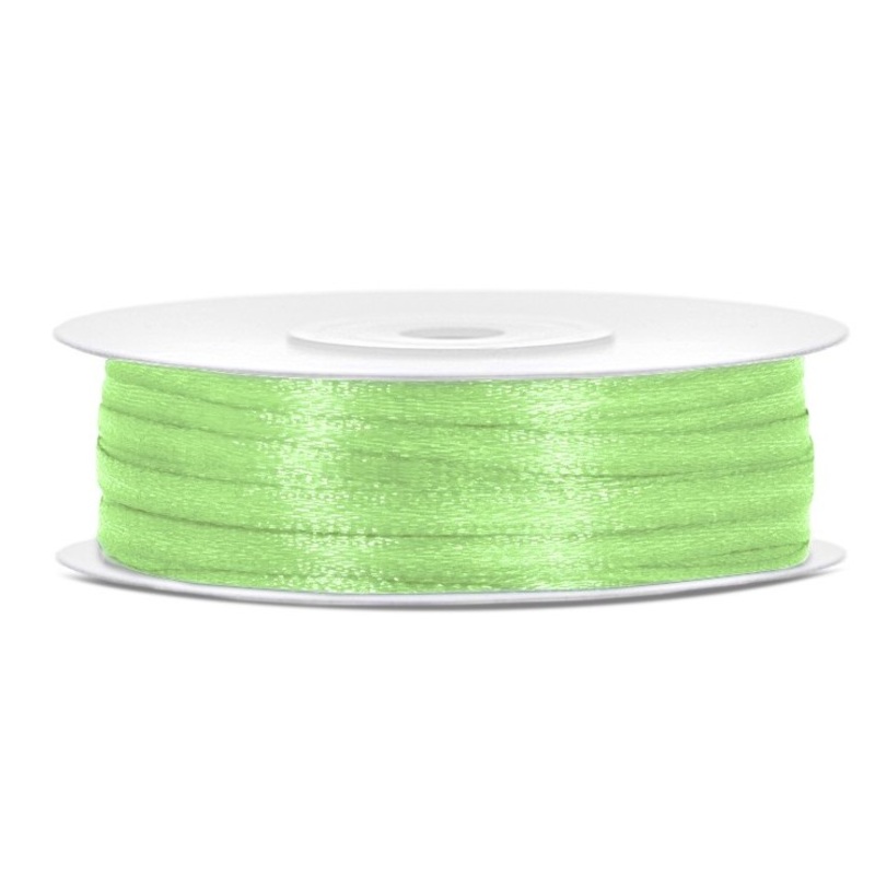 50m satin gift ribbon pistachio green 3mm