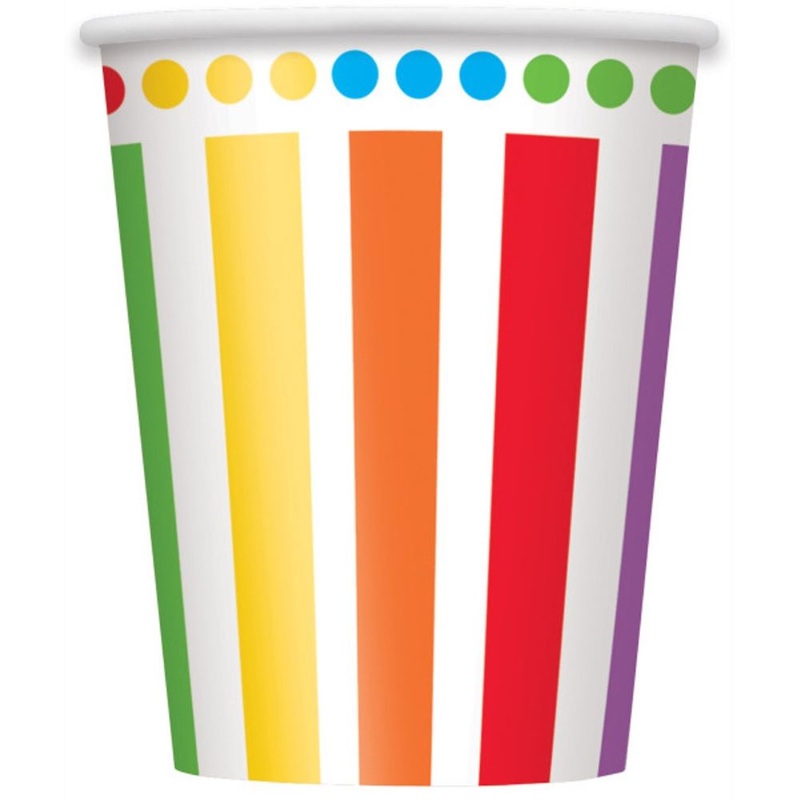 8 cups colorful rainbow 250ml