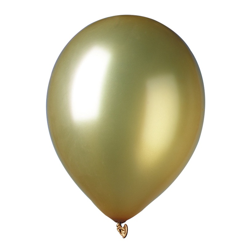 9 Metallic latex balloons Island Gold 30cm