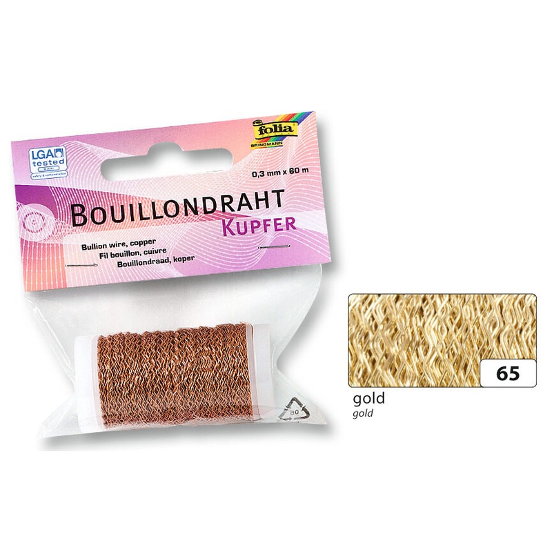 Bouillondraht gold 0,3mmx60m
